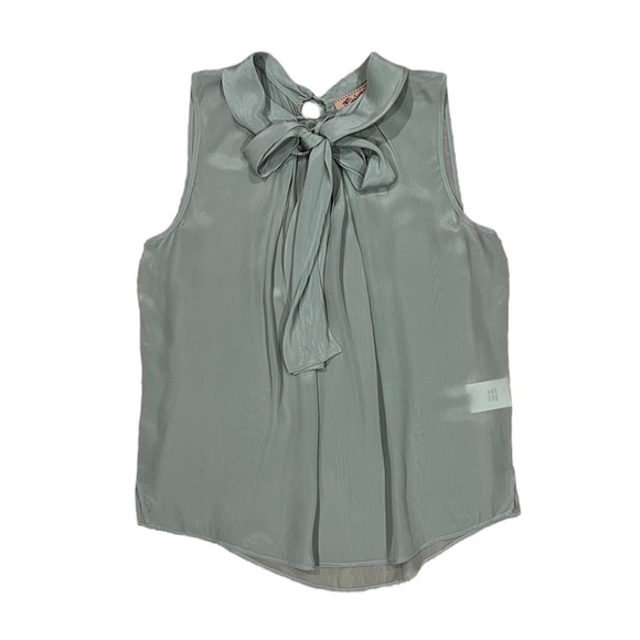 Anthropologie Tops - Anthropologie, Not So Serious | Sea Green Blouse with Collar and Tie, Small